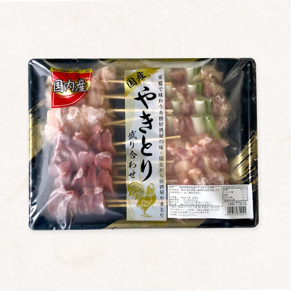 鳥取県産焼き鳥16本盛り合わせ タレ付(未加熱品)/もも串、ももねぎま串 、むね身串、砂肝串 各4本