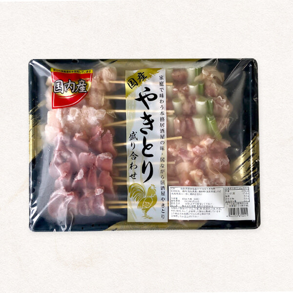 鳥取県産焼き鳥16本盛り合わせ タレ付（未加熱品）/もも串、ももねぎま串 、身皮串、砂肝串 各4本